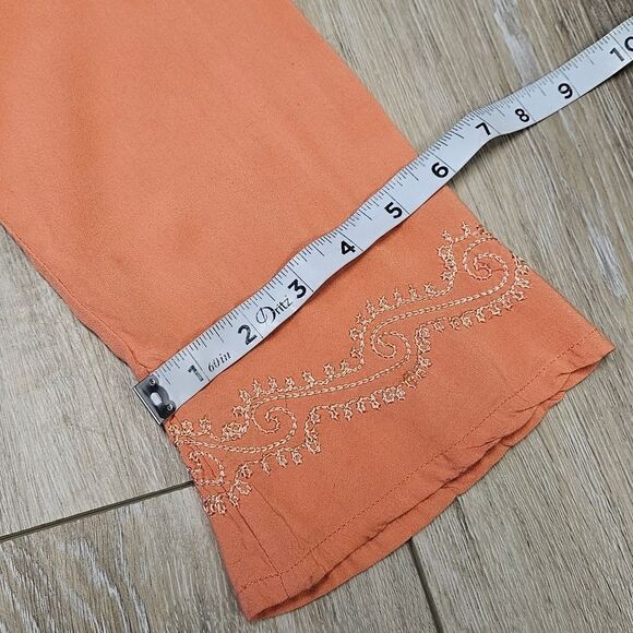 Woolies Wear 3/4 Bell Sleeve Casual Blouse Top Women's Small Peach Coral Orange - Picture 8 of 13